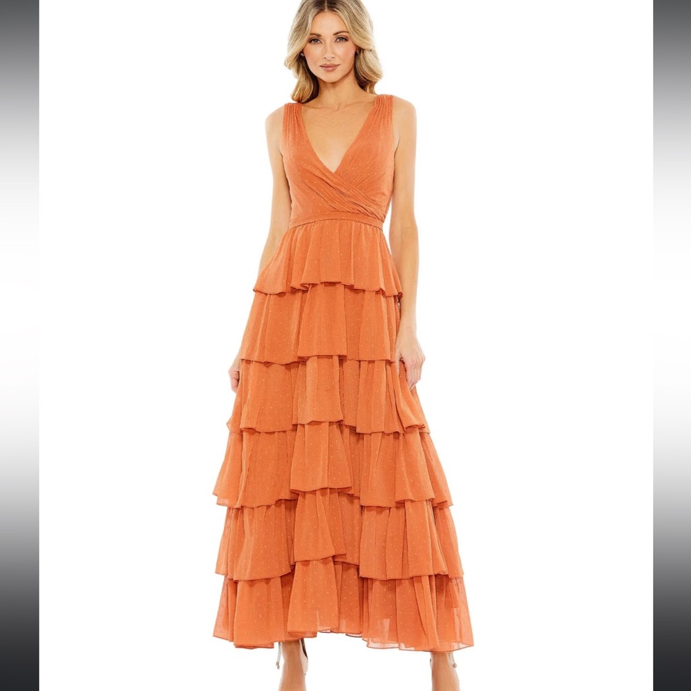 MAC DUGGAL SZ 4 burnt orange FORMAL EVENING PROM DRESS #55843 nwt cocktail dress